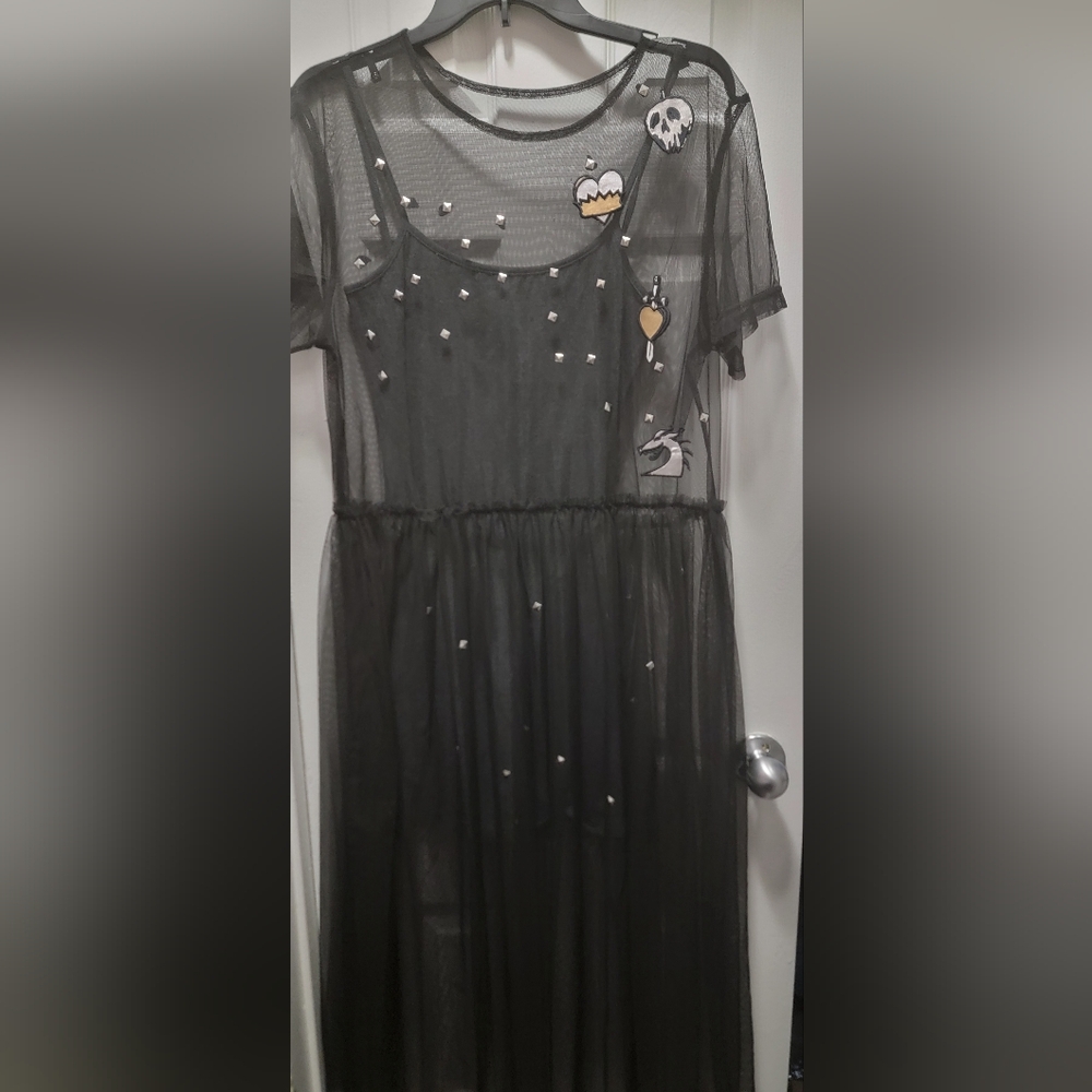 Disney Black Mesh Dress with Embellishments